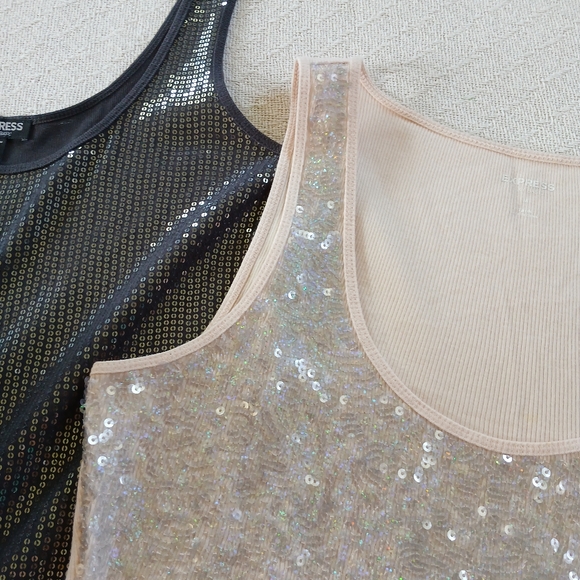 express ♡ 2 sexy basic sequin tabk tops - Picture 4 of 8
